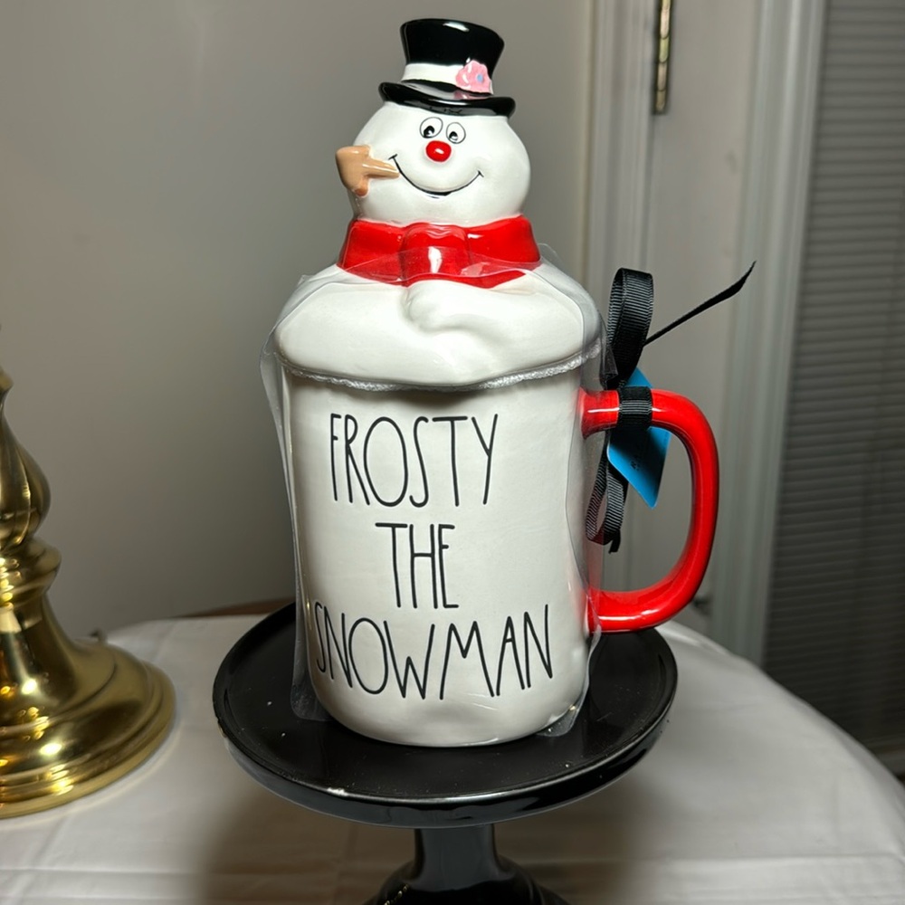 Rae Dunn Frosty the Snowman Coffee Tea Mug Cup with Frosty Topper